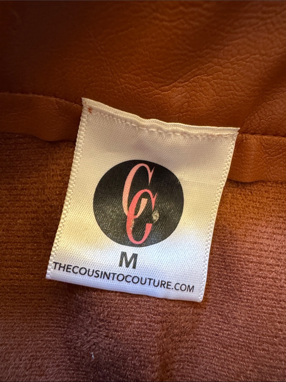 High-Rise Ruffle Faux Leather Skort in Cognac - Picture 2 of 3